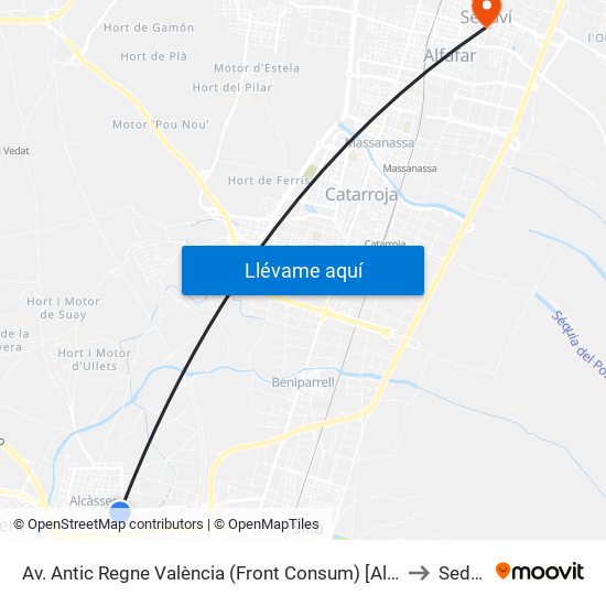 Av. Antic Regne València (Front Consum) [Alcàsser] to Sedaví map