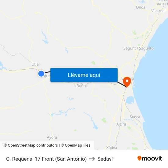 C. Requena, 17 Front (San Antonio) to Sedaví map