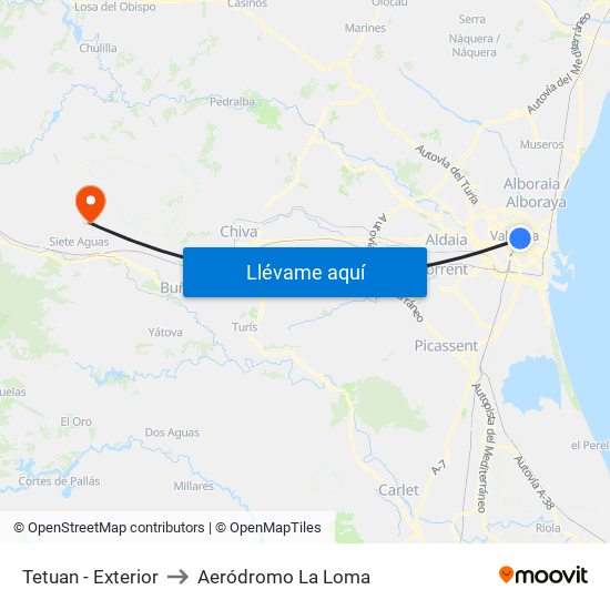 Tetuan - Exterior to Aeródromo La Loma map