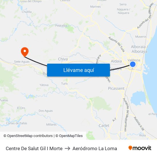 Centre De Salut Gil I Morte to Aeródromo La Loma map