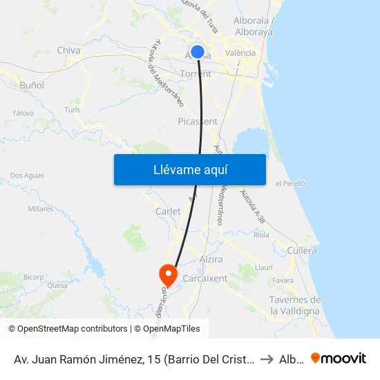 Av. Juan Ramón Jiménez, 15 (Barrio Del Cristo) [Quart De Poblet] to Alberic map