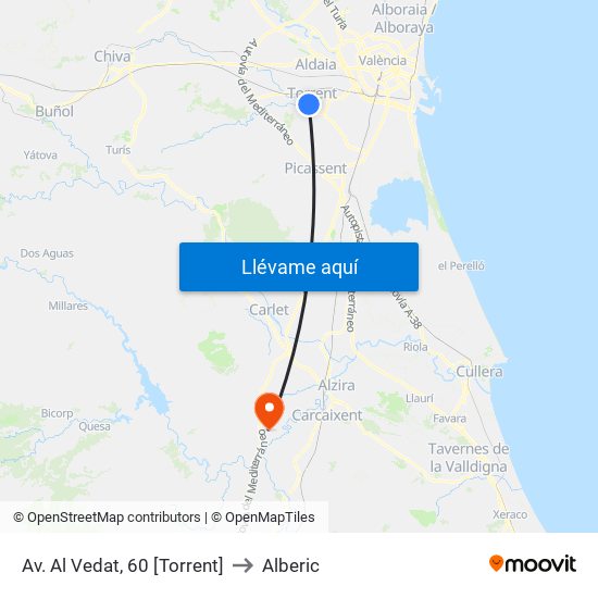 Av. Al Vedat, 60 [Torrent] to Alberic map