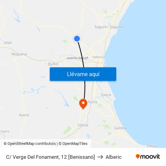 C/ Verge Del Fonament, 12 [Benissanó] to Alberic map