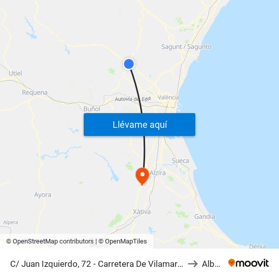 C/ Juan Izquierdo, 72 - Carretera De Vilamarxant [Llíria] to Alberic map