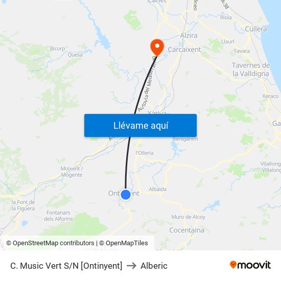 C. Music Vert S/N [Ontinyent] to Alberic map