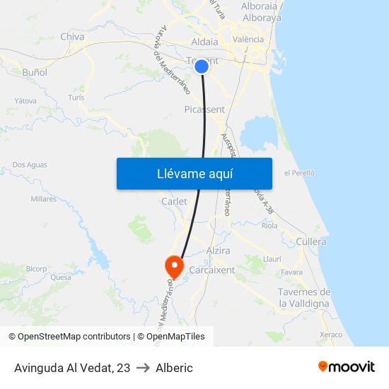 Avinguda Al Vedat, 23 to Alberic map