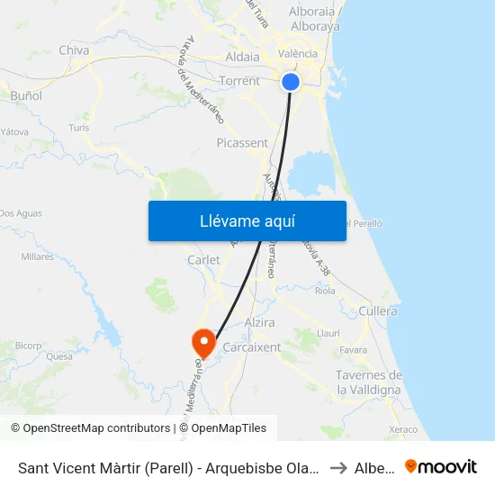 Sant Vicent Màrtir (Parell) - Arquebisbe Olaechea to Alberic map