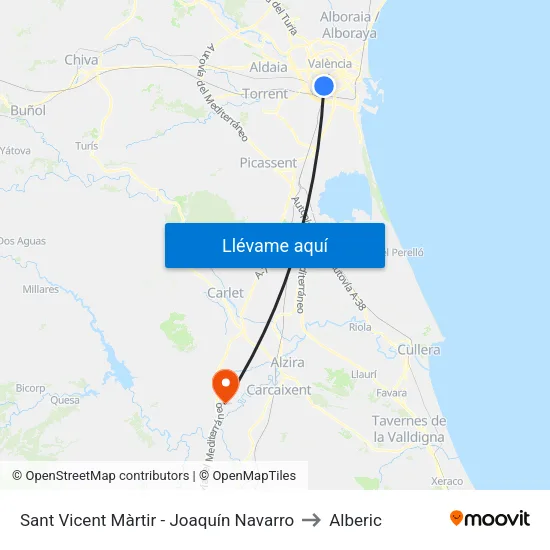 Sant Vicent Màrtir - Joaquín Navarro to Alberic map