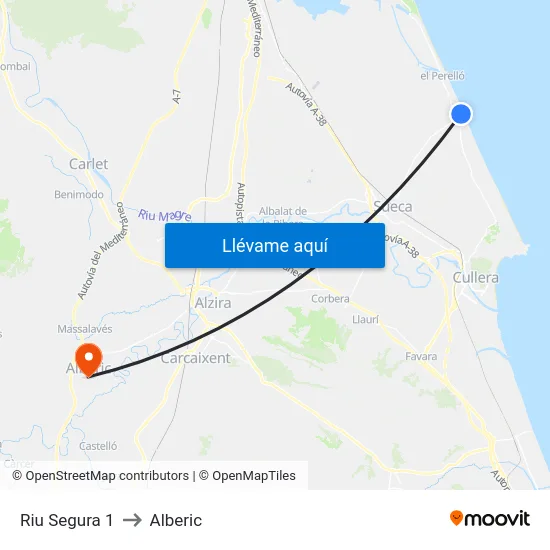 Riu Segura 1 to Alberic map
