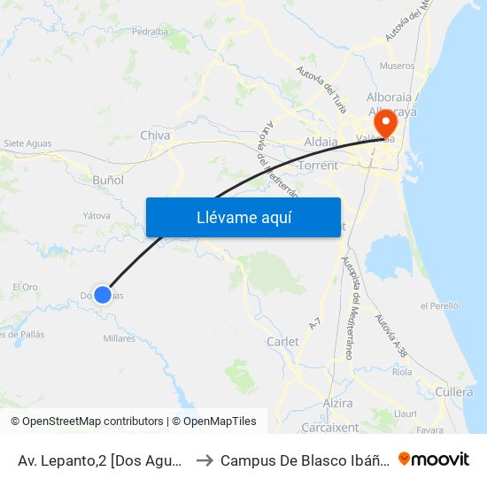 Av. Lepanto,2 [Dos Aguas] to Campus De Blasco Ibáñez map