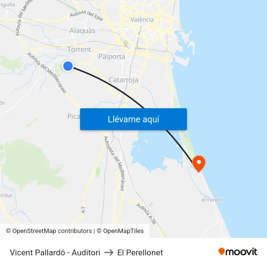 Vicent Pallardó - Auditori to El Perellonet map