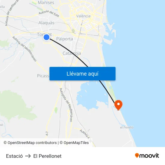 Estació to El Perellonet map