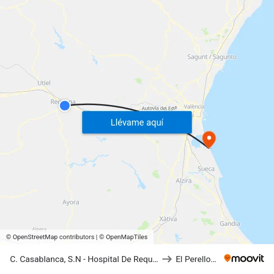 C. Casablanca, S.N - Hospital De Requena to El Perellonet map