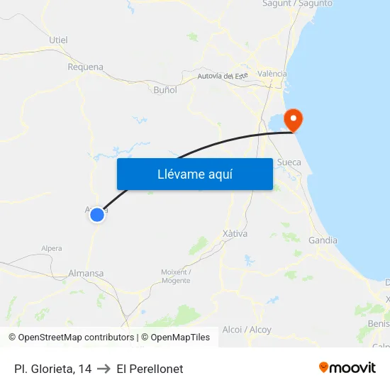 Pl. Glorieta, 14 to El Perellonet map