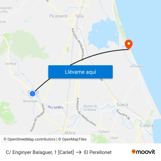 C/ Enginyer Balaguer, 1 [Carlet] to El Perellonet map