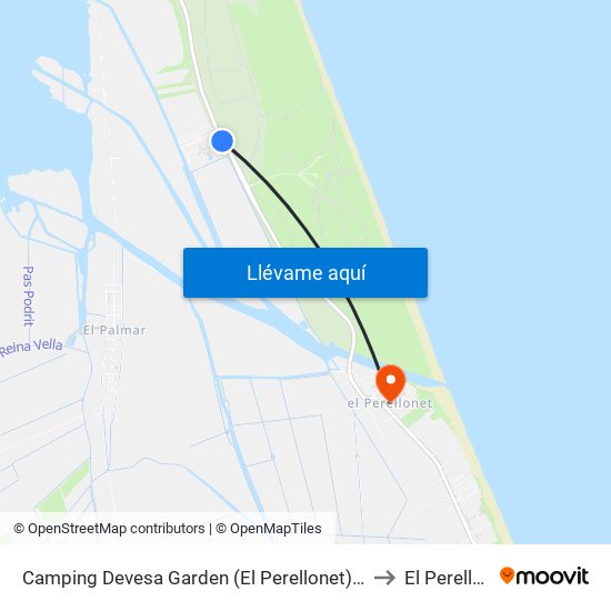 Camping Devesa Garden (El Perellonet) [València] to El Perellonet map