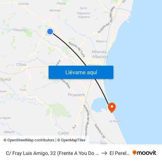 C/ Fray Luis Amigo, 32  (Frente A You Do Do) [Benaguasil] to El Perellonet map