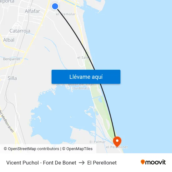 Vicent Puchol - Font De Bonet to El Perellonet map