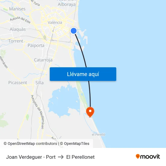 Joan Verdeguer - Port to El Perellonet map