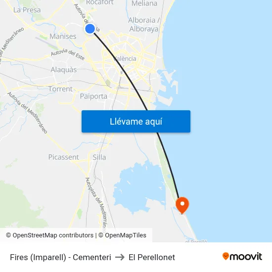 Fires (Imparell) - Cementeri to El Perellonet map