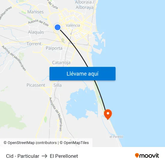 Cid - Particular to El Perellonet map