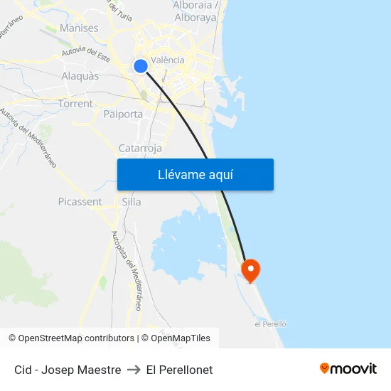 Cid - Josep Maestre to El Perellonet map