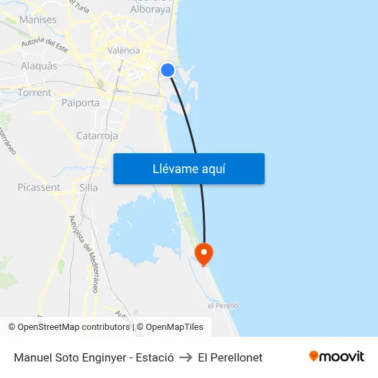 Manuel Soto Enginyer - Estació to El Perellonet map