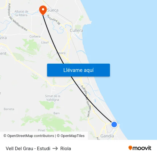 Vell Del Grau - Estudi to Riola map