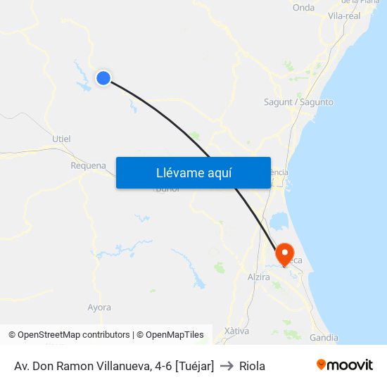 Av. Don Ramon Villanueva, 4-6 [Tuéjar] to Riola map