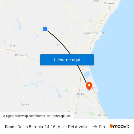 Ronda De La Baronia, 14-16 [Villar Del Arzobispo] to Riola map