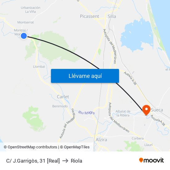 C/ J.Garrigòs, 31 [Real] to Riola map
