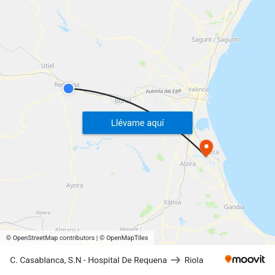 C. Casablanca, S.N - Hospital De Requena to Riola map