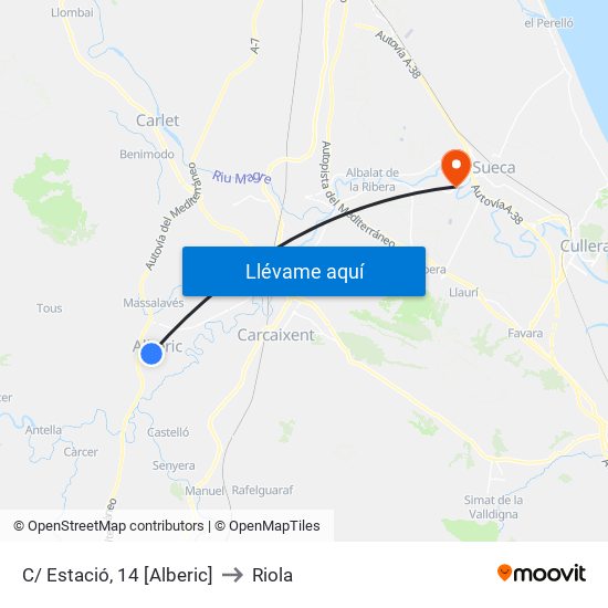 C/ Estació, 14 [Alberic] to Riola map