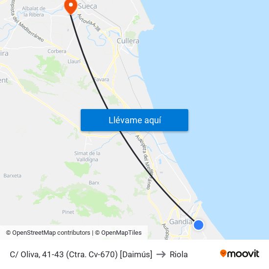 C/ Oliva, 41-43 (Ctra. Cv-670) [Daimús] to Riola map