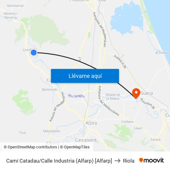 Camí Catadau/Calle Industria (Alfarp) [Alfarp] to Riola map