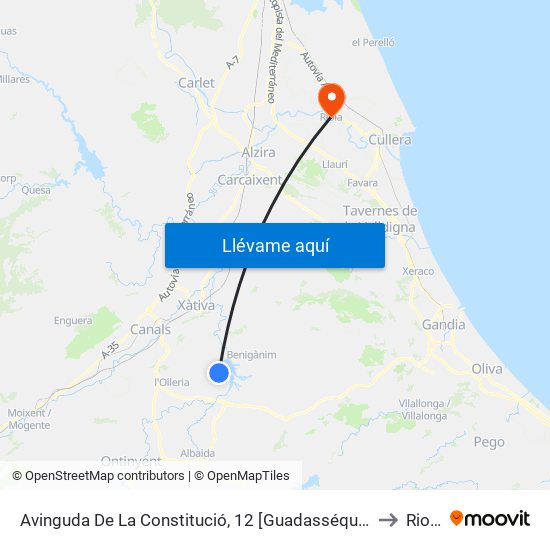 Avinguda De La Constitució, 12 [Guadasséquies] to Riola map