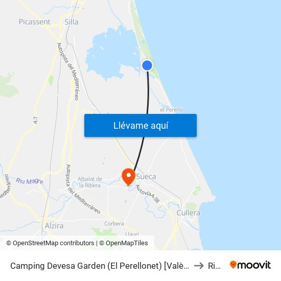 Camping Devesa Garden (El Perellonet) [València] to Riola map