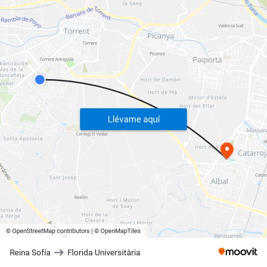 Reina Sofía to Florida Universitària map