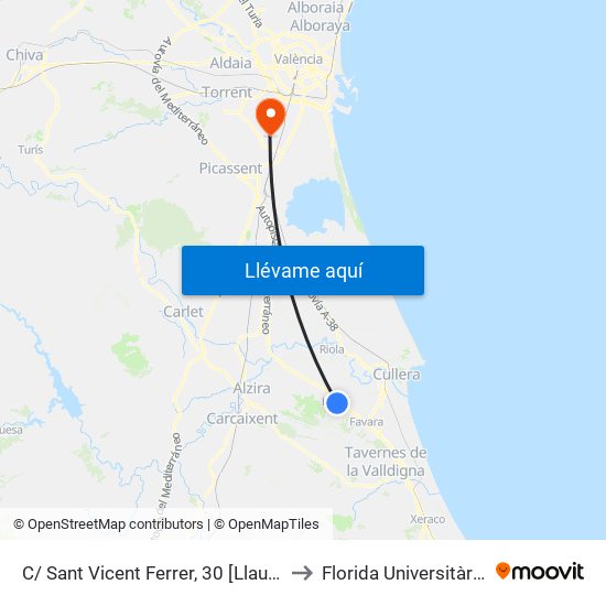 C/ Sant Vicent Ferrer, 30 [Llaurí] to Florida Universitària map