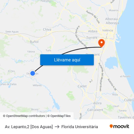 Av. Lepanto,2 [Dos Aguas] to Florida Universitària map