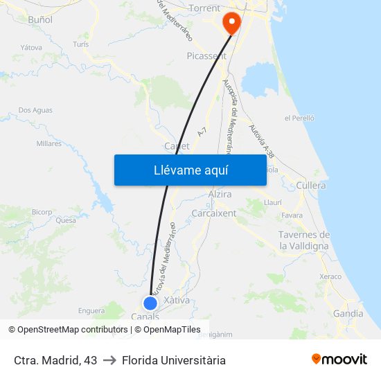 Ctra. Madrid, 43 to Florida Universitària map