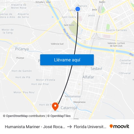 Humanista Mariner - José Roca Coll to Florida Universitària map