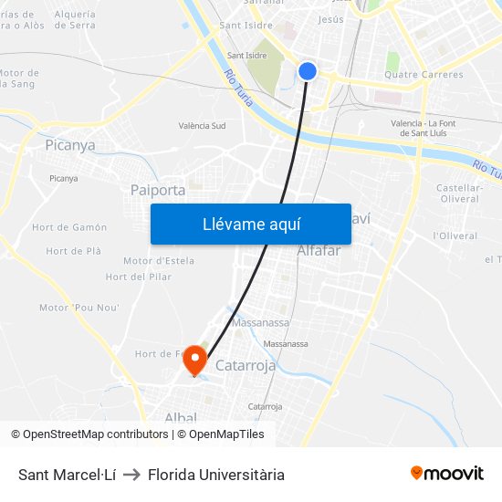 Sant Marcel·Lí to Florida Universitària map