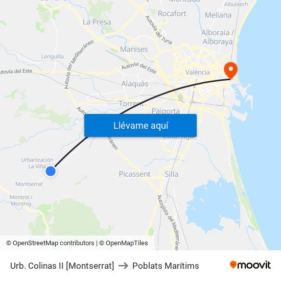 Urb. Colinas II [Montserrat] to Poblats Marítims map