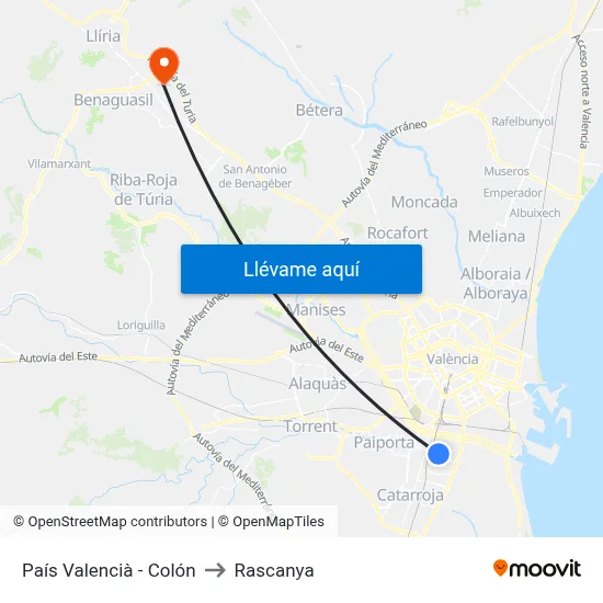 País Valencià - Colón to Rascanya map