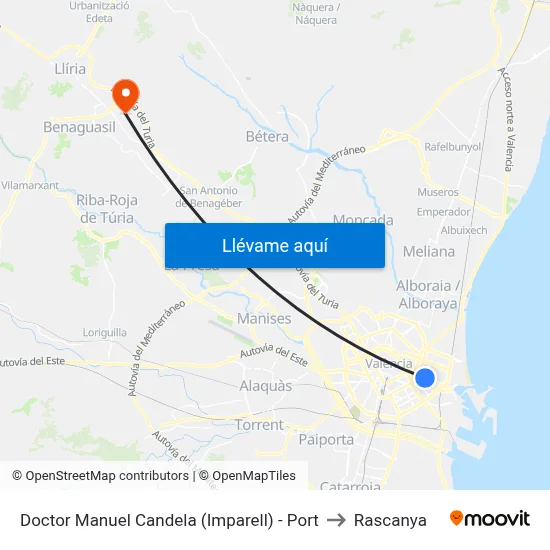 Doctor Manuel Candela (Imparell) - Port to Rascanya map