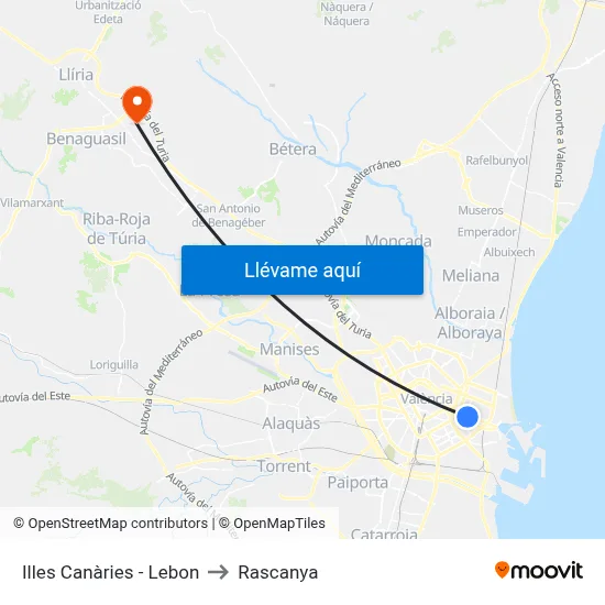 Illes Canàries - Lebon to Rascanya map