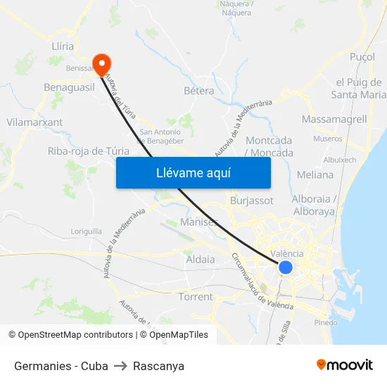 Germanies - Cuba to Rascanya map