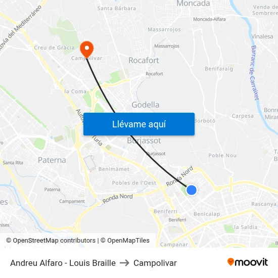 Andreu Alfaro - Louis Braille to Campolivar map
