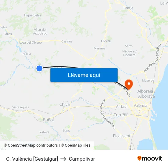 C. València [Gestalgar] to Campolivar map